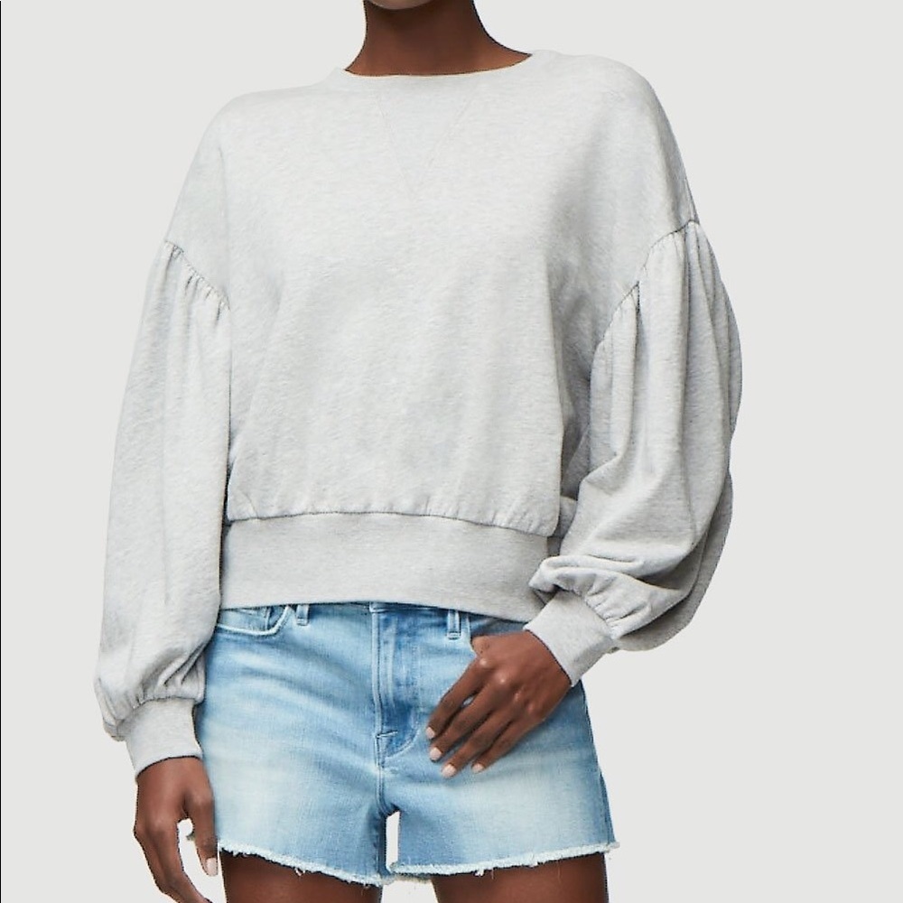 Frame shirred sleeve sweatshirt grey size S